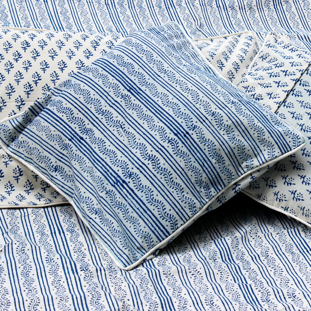 Tilonia® Decorative Pillow Cover - Centipede Stripe in Blueberry
