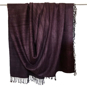 Avani Silk & Wool Large Shawl in Rich Plum