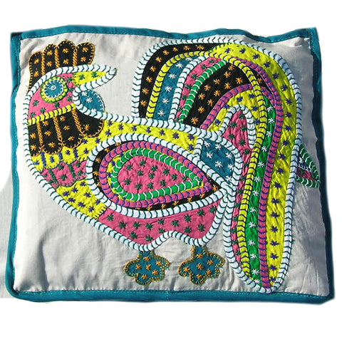 Barmer Appliqué Pillow Cover - Rooster