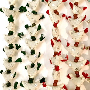 Tilonia® Bell Totas - Flock of Tiny Holiday Doves - Green or Red