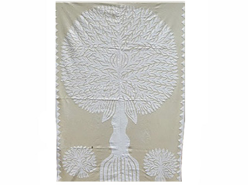 Tilonia® Wall Hanging - Tree of Life Appliqué in White - 24" x 36"