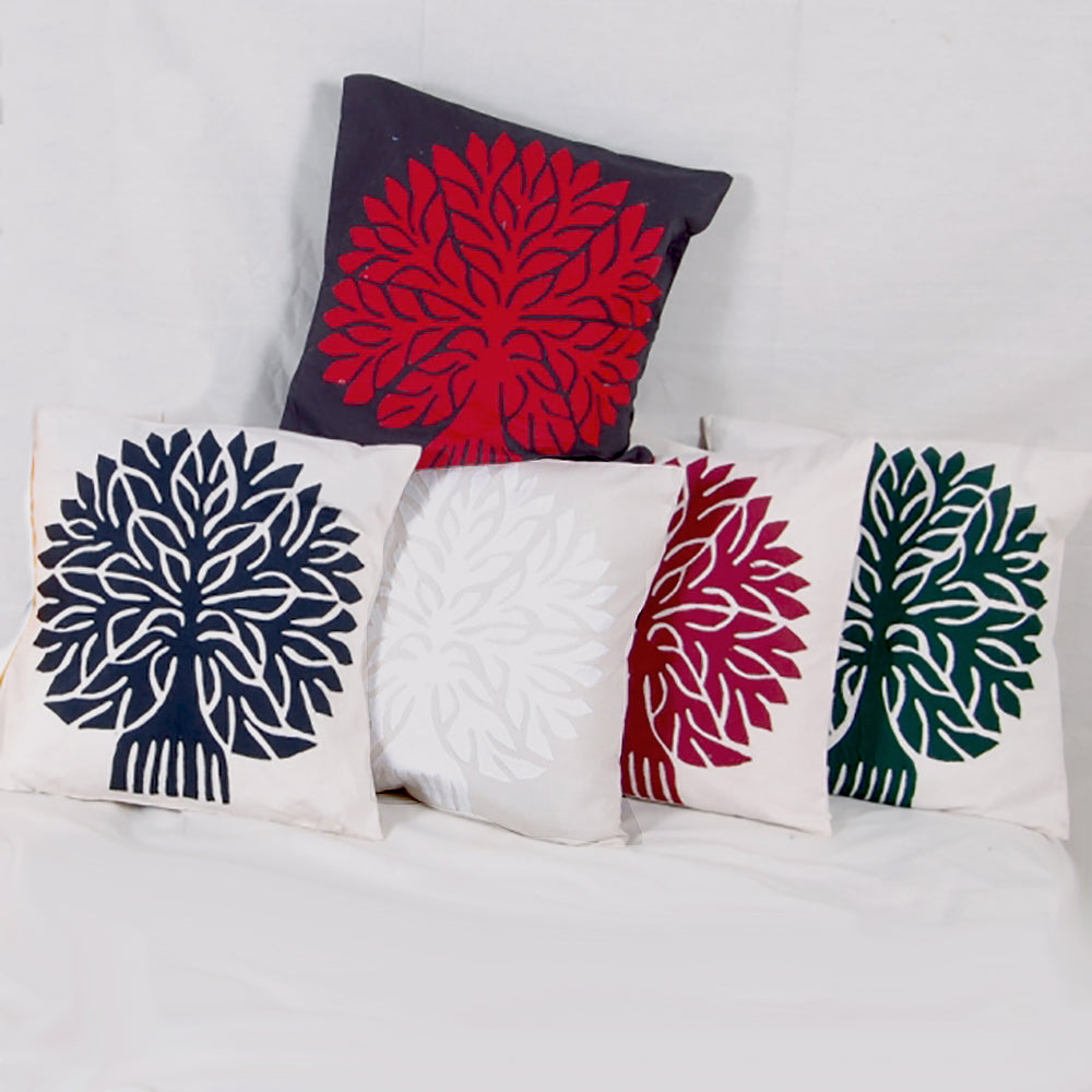 Barmer Appliqué Pillow Cover - Tree of Life - Assorted Colors